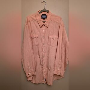Panhandle 3xl Peral Snap Light Orange Button-Up Shirt